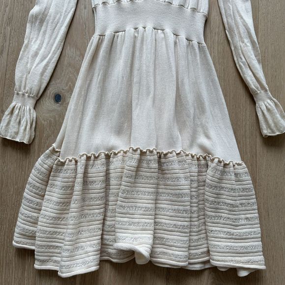 vintage nanette lepore ruffle fit flare romantic delicate feminine dress small - Picture 2 of 6